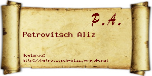 Petrovitsch Aliz névjegykártya