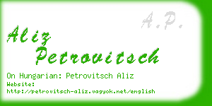 aliz petrovitsch business card
